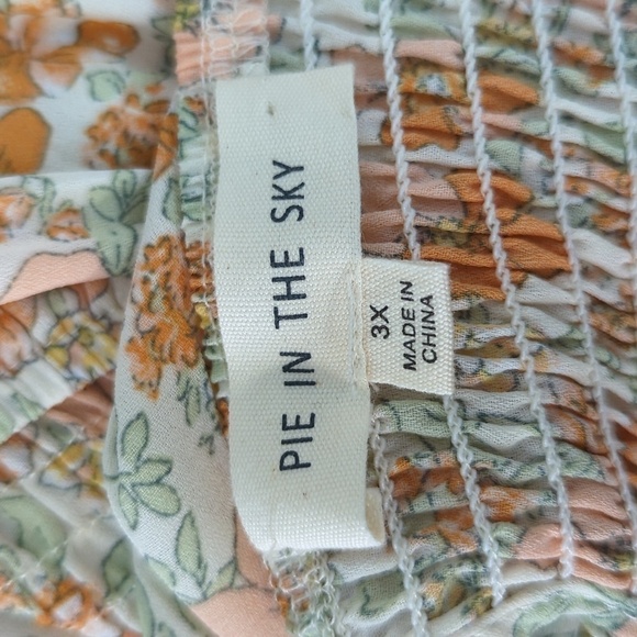 NEW Pies in the Sky Floral Lace Up Back Maxi Dress Orange 3X bohemian peasant - Picture 8 of 9